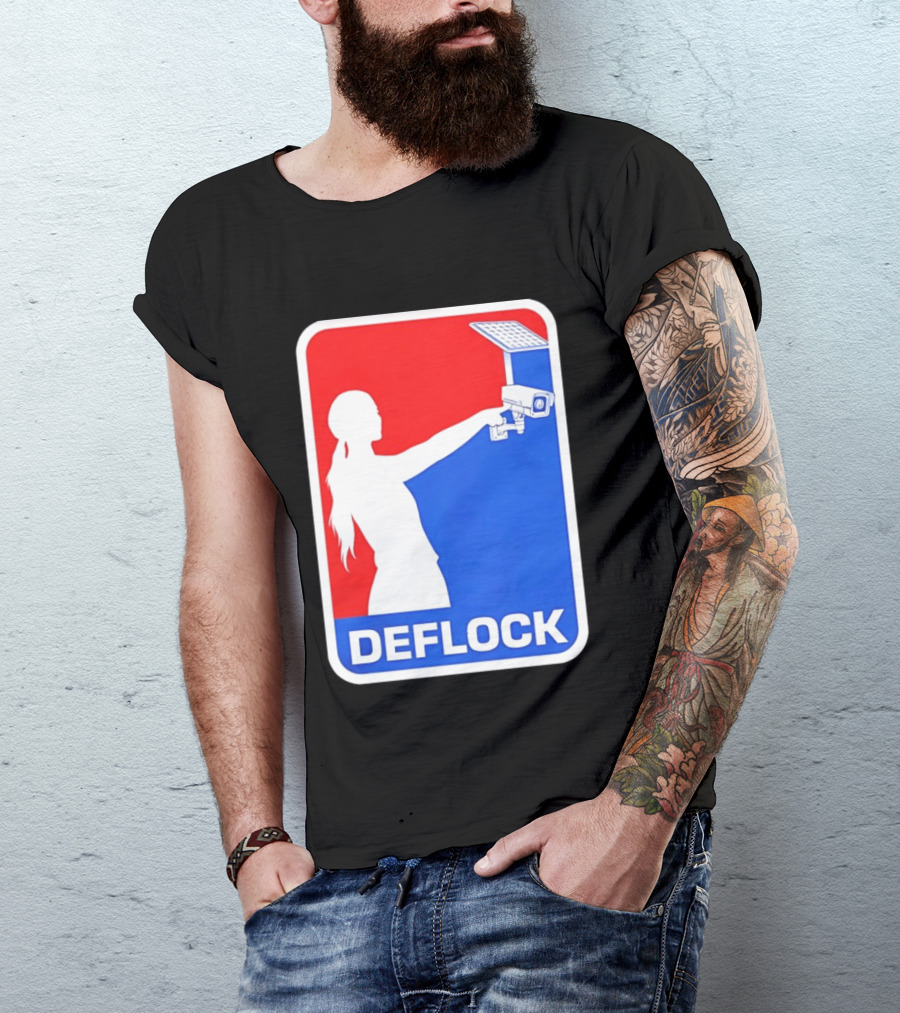 Deflock Woman Pointing At Security Camera T-Shirt