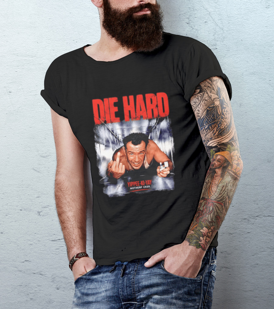 Die Hard 1988 Bruce Willis Yippee Ki Yay Motherfucker Iconic Action Movie Scene T-Shirt