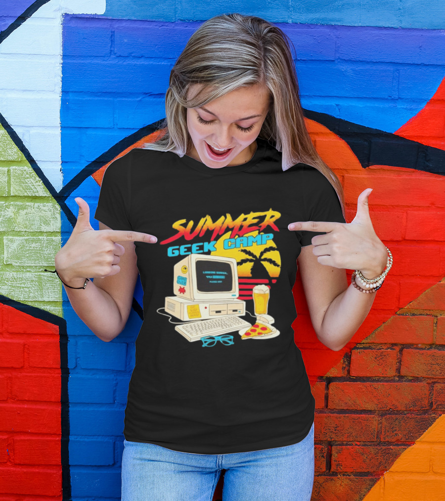 Summer Geek Camp Eat Sleep Code Repeat Loading Computer Pizza Beer T-Shirt
