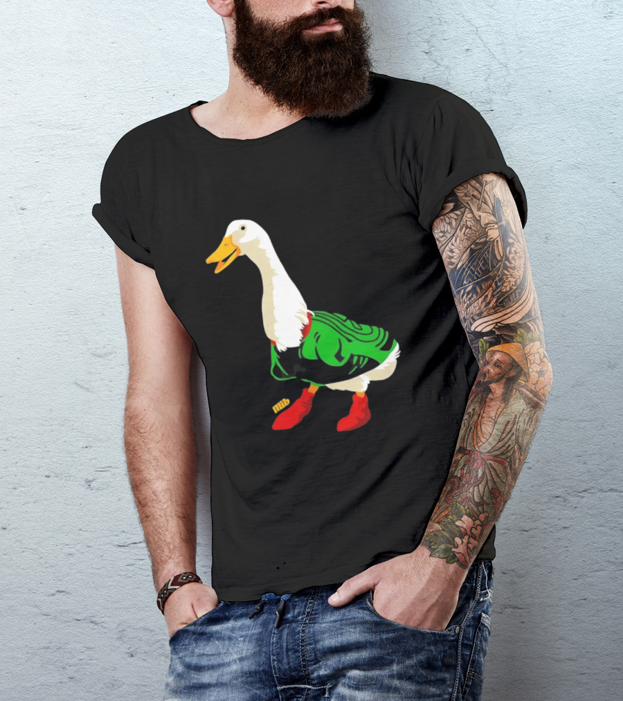 Y Si Si Duck Funny Quirky Cartoon Character In Bright Outfit T-Shirt