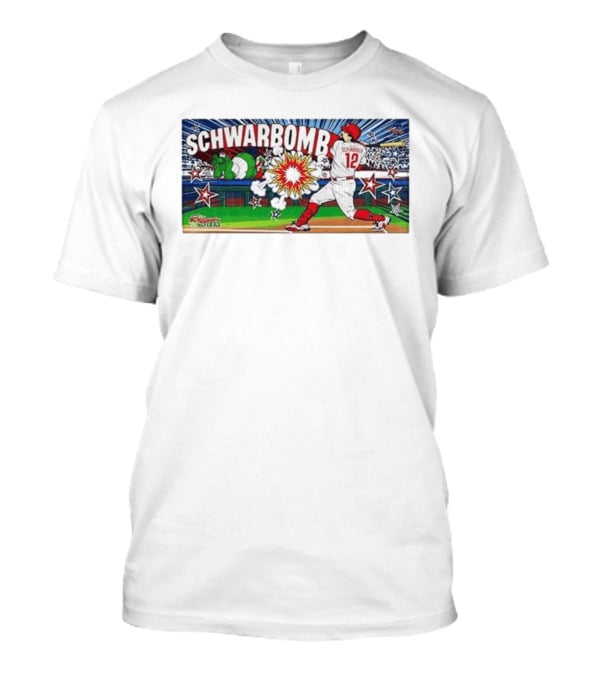 Schwarbomb Kyle Schwarber 12 Phillies MLB Phillie Phanatic Explosion Comic T-Shirt