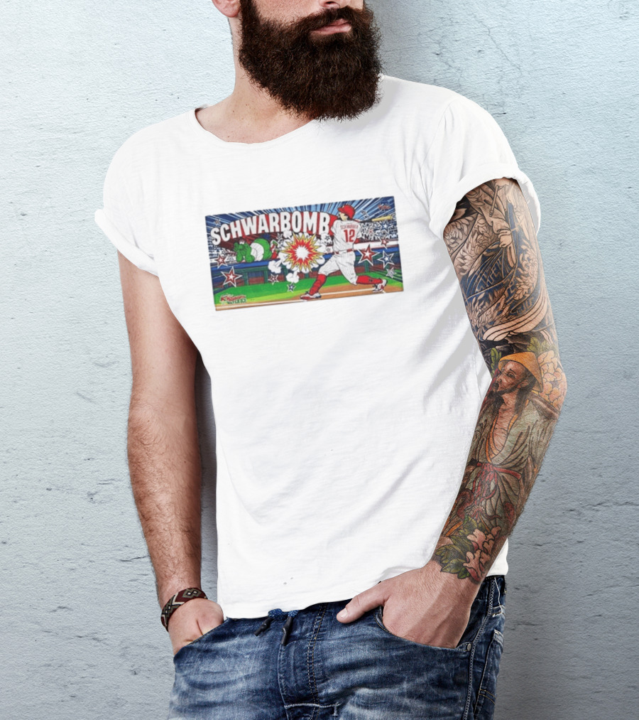 Schwarbomb Kyle Schwarber 12 Phillies MLB Phillie Phanatic Explosion Comic T-Shirt
