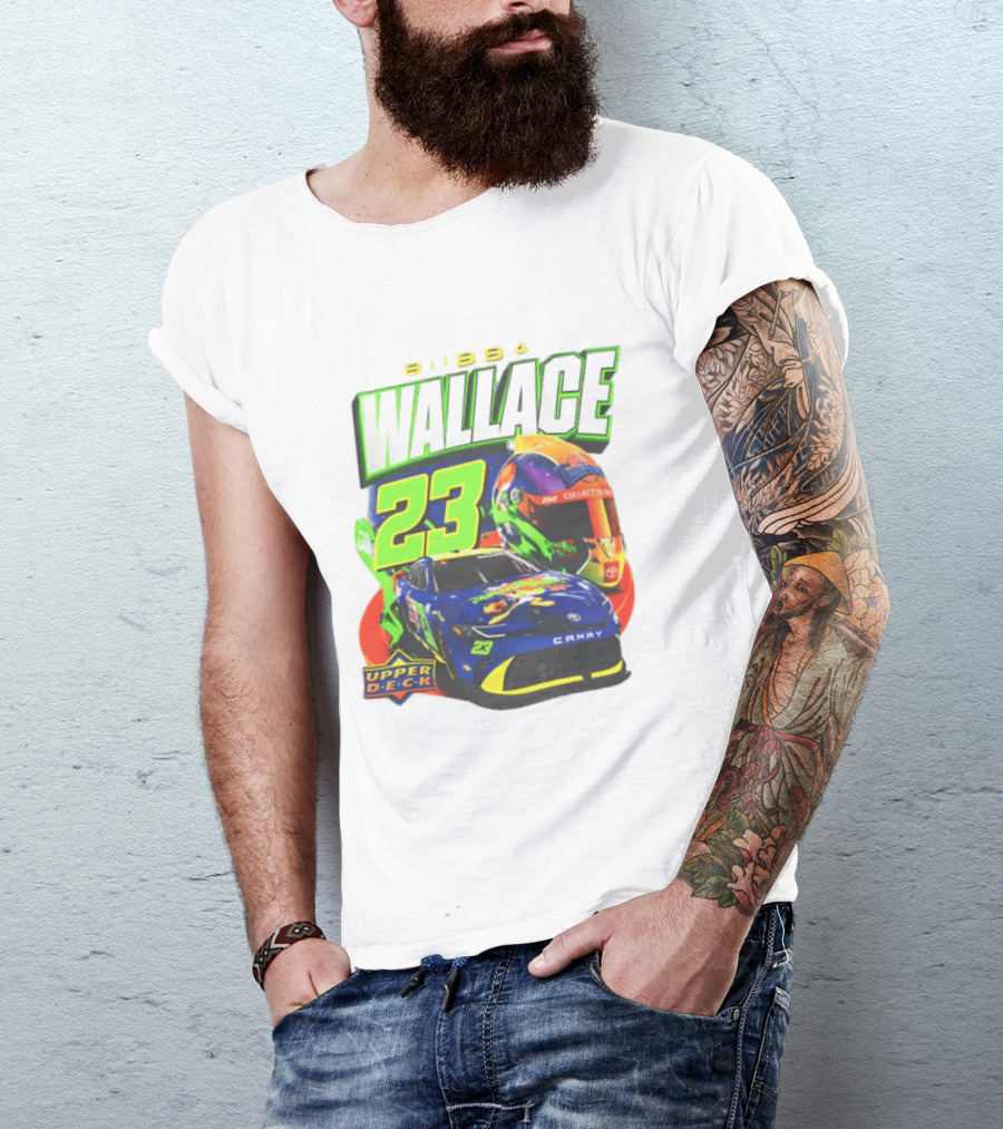 Bubba Wallace 23XI Racing Upper Deck Collectibles NASCAR Camry Helmet T-Shirt