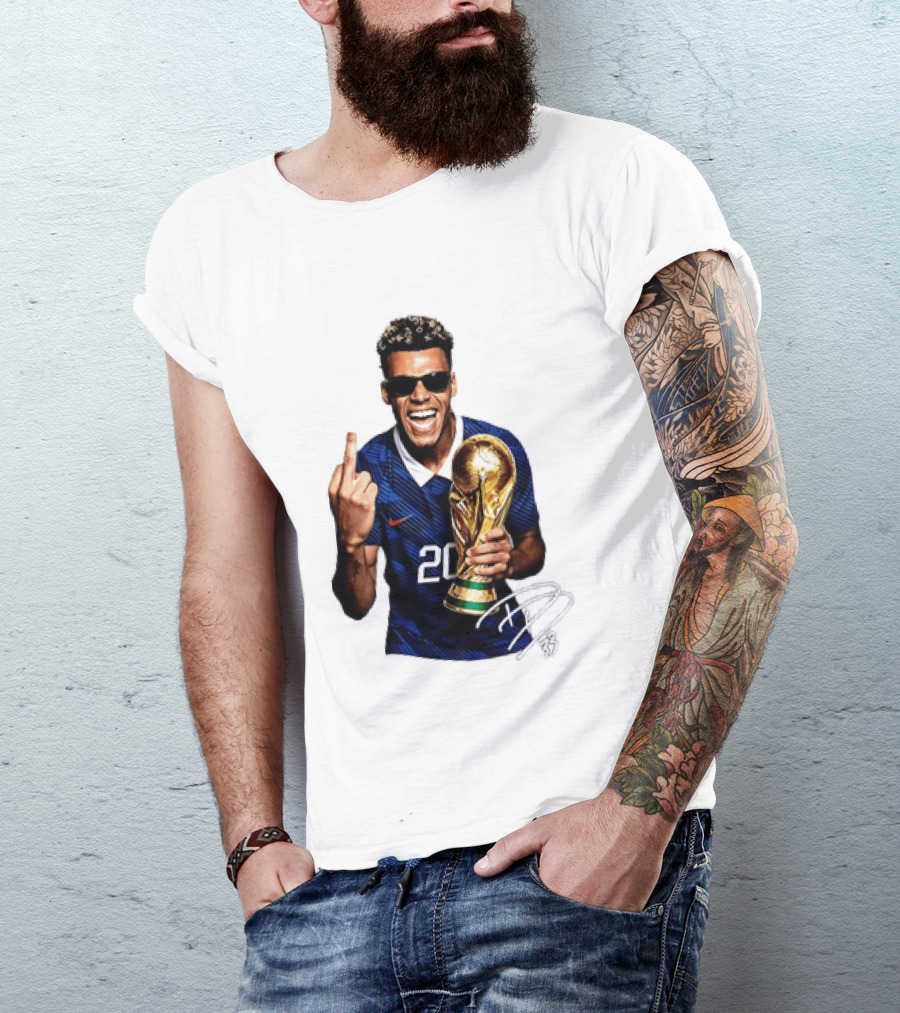 Desire Doue France National Team 20 Trophy Celebration Gesture T-Shirt