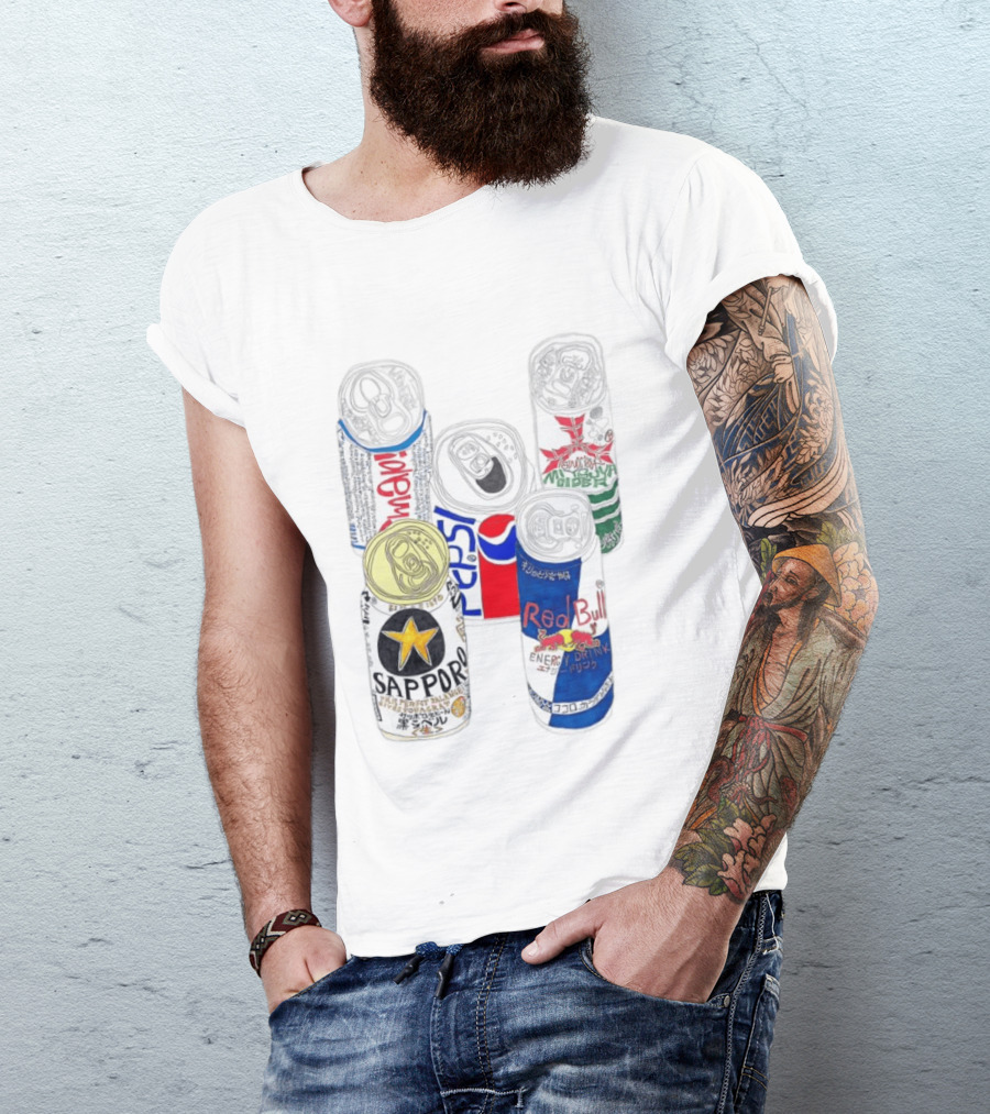 Sapporo Pepsi Mitsuya Cider Red Bull Drink Can T-Shirt