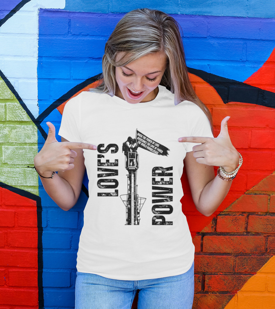 Love's Power Angela Nikolau And Ivan Beerkus Tower Embrace T-Shirt
