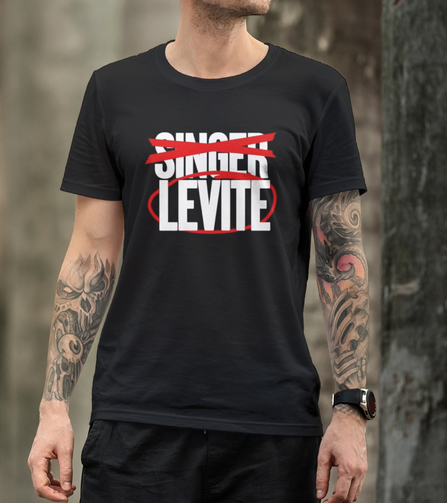 LEVITE Not SINGER Red Crossed Out T-Shirt