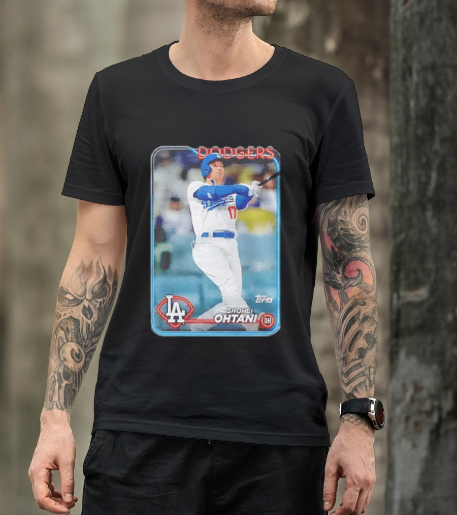 Topps Shohei Ohtani LA Dodgers Batter Neon Script T-Shirt