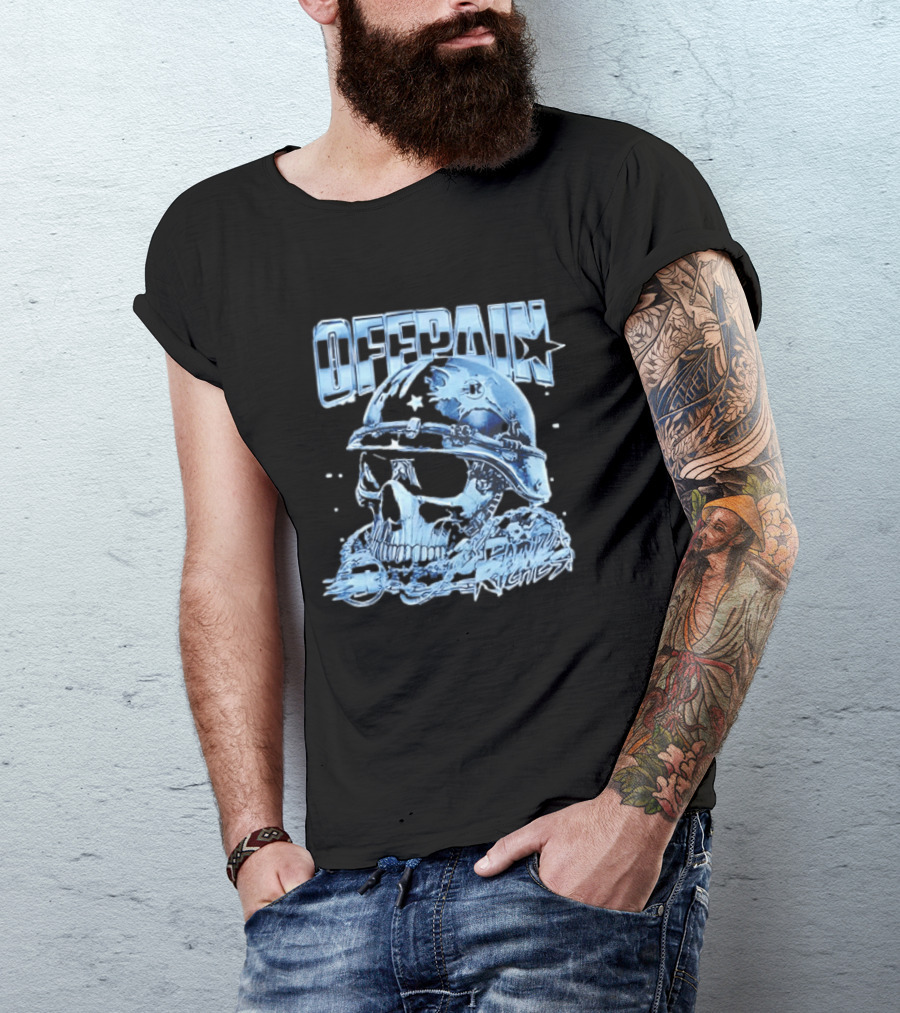 Offpain Riches Skull Helmet Military Style Star T-Shirt