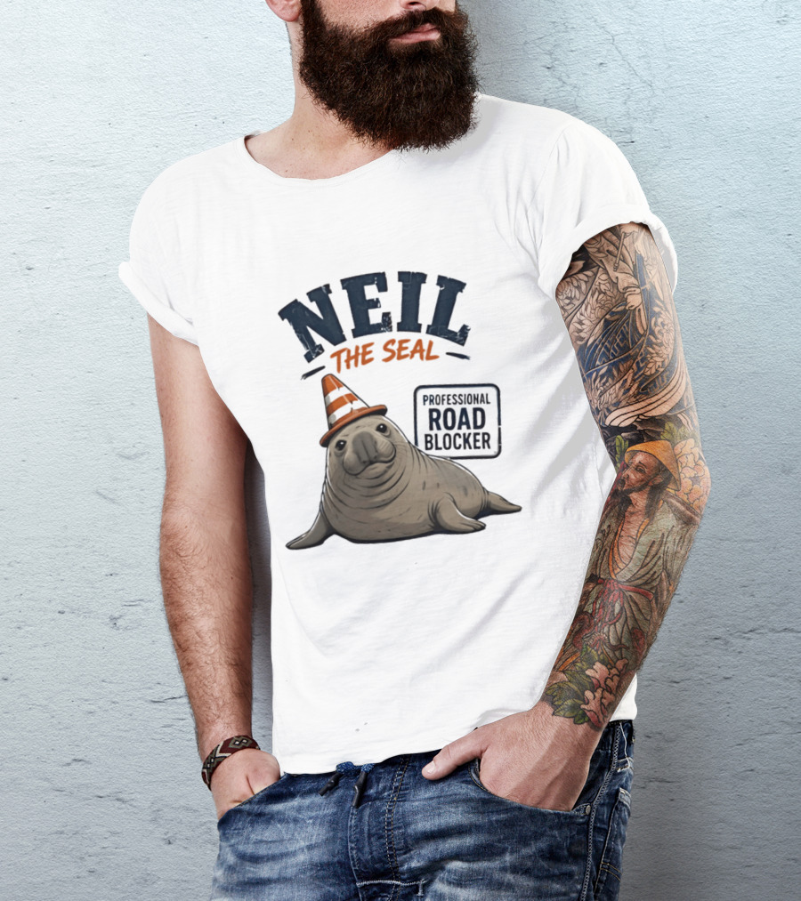 Neil The Seal Traffic Cone Hat Professional Road Blocker T-Shirt