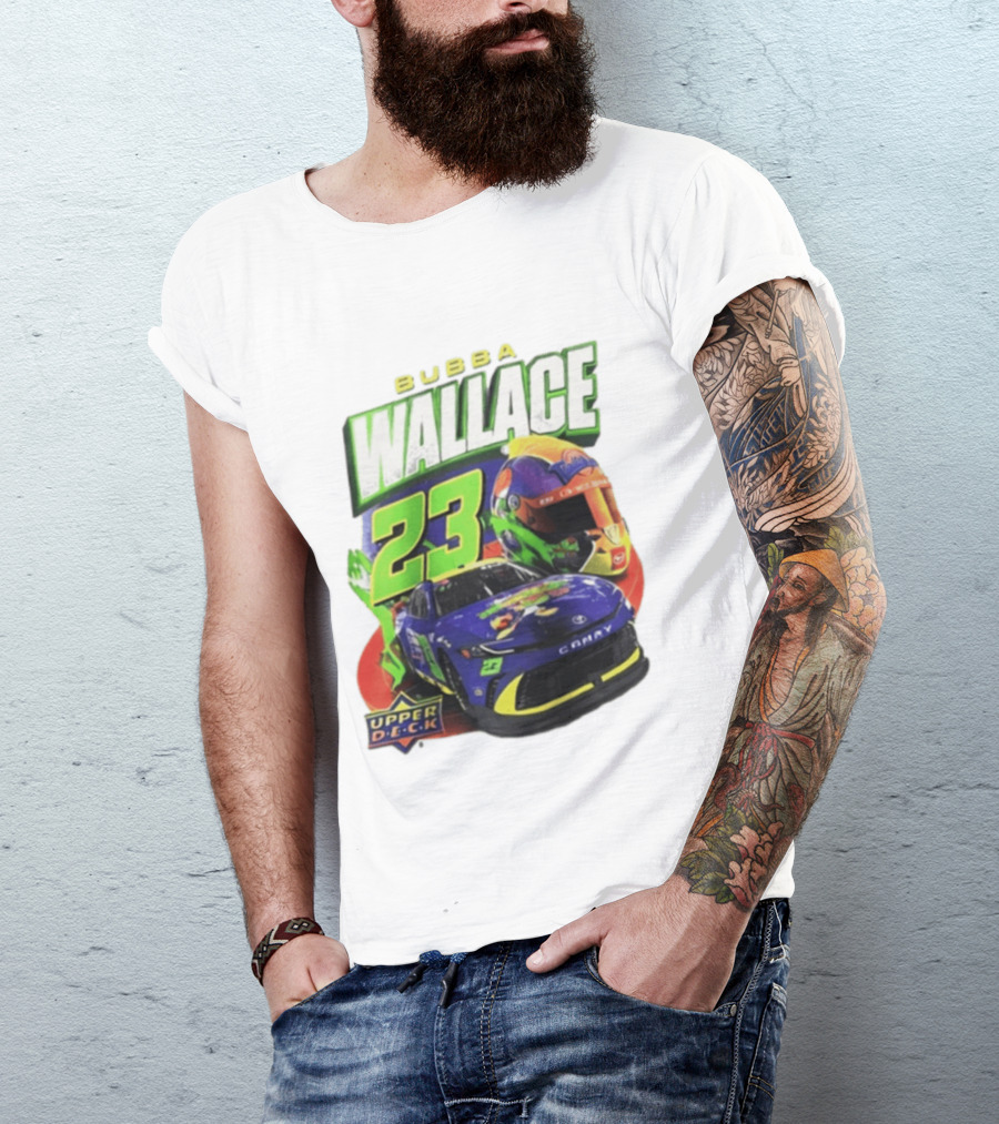 Space Jam's 30th Anniversary Bubba Wallace 23 Upper Deck Racing Car Helmet T-Shirt