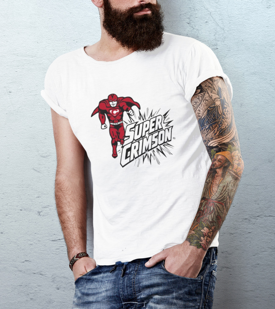 Super Crimson Hero Heart Emblem Burst T-Shirt