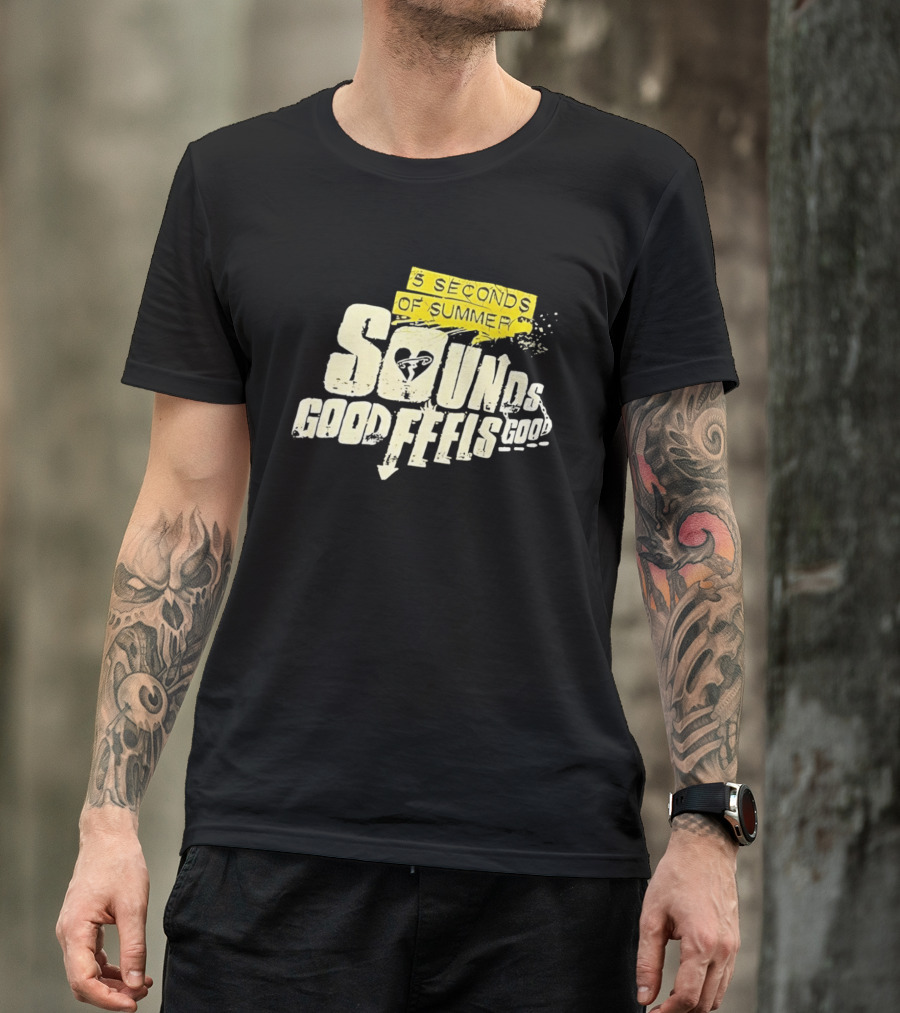 5 Seconds Of Summer Sounds Good Feels Good Heart Arrow T-Shirt