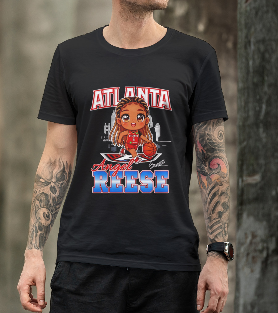 Atlanta Angel Reese Caricature Basketball Player Cartoon T-Shirt