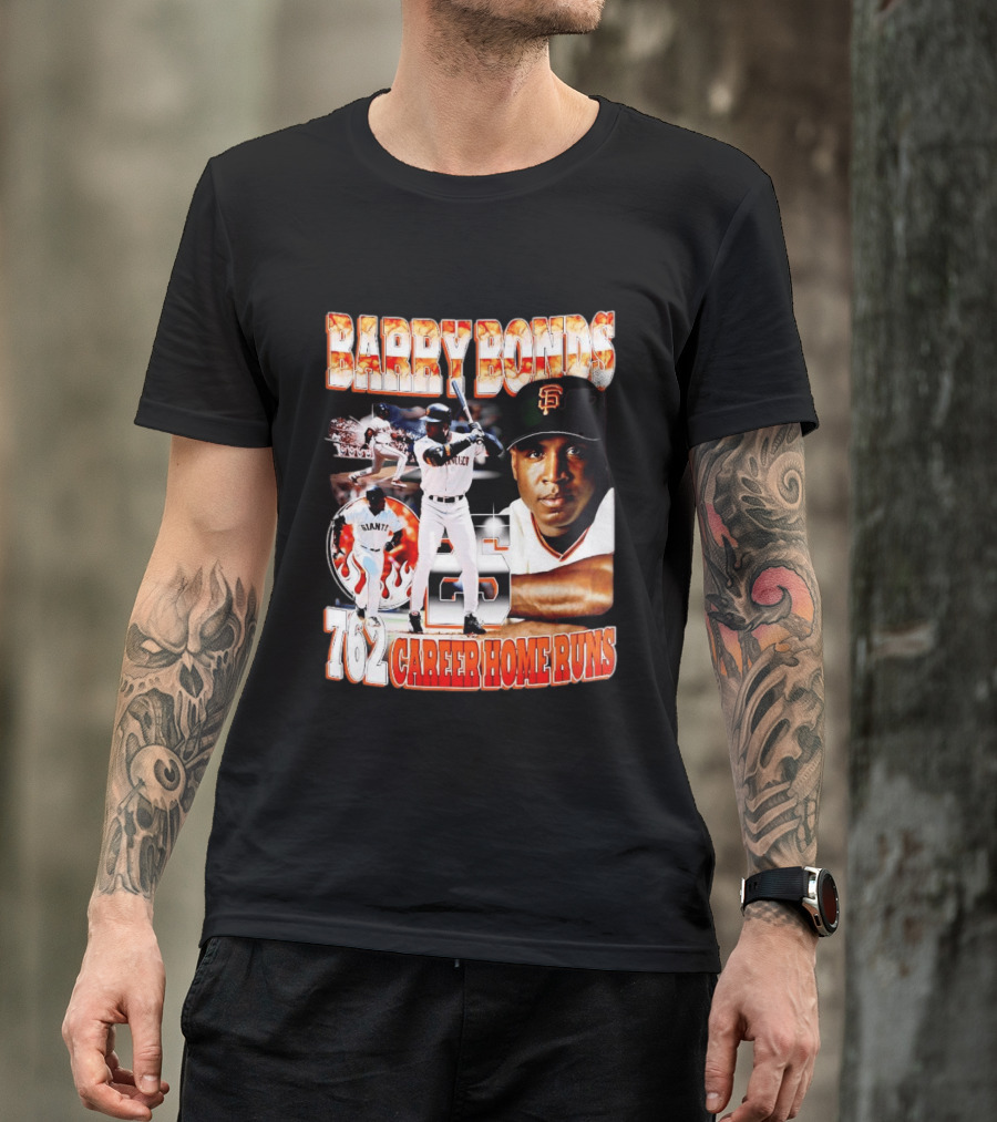 Barry Bonds Giants 25 San Francisco 762 Career Home Runs T-Shirt