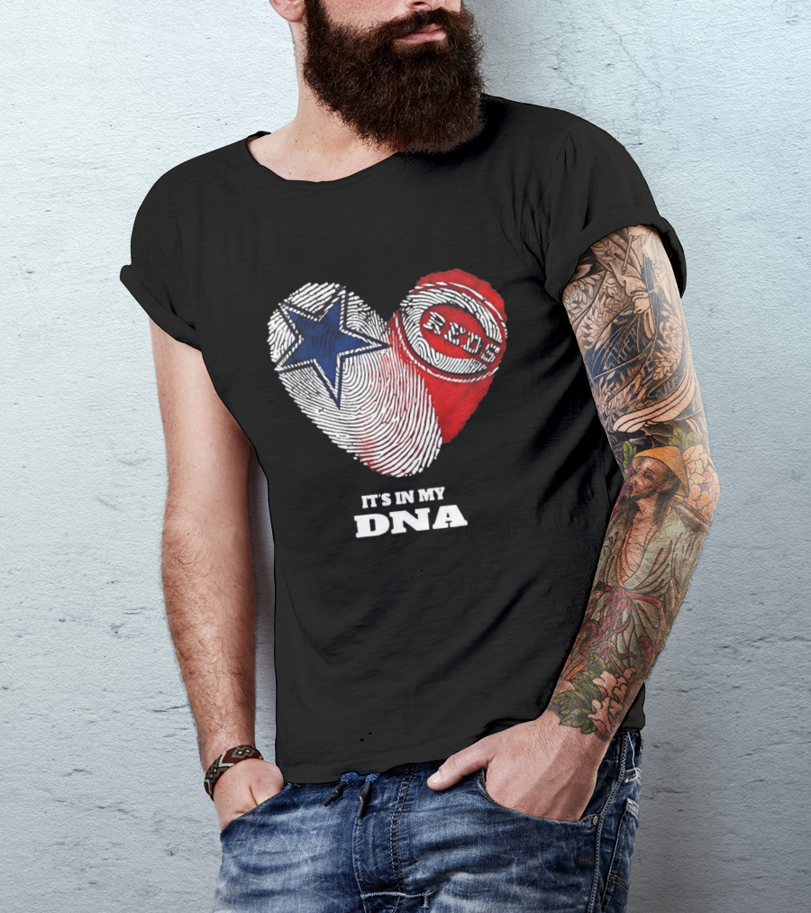 Dallas Cowboys Heart Cincinnati Reds It's In My DNA 2026 T-Shirt