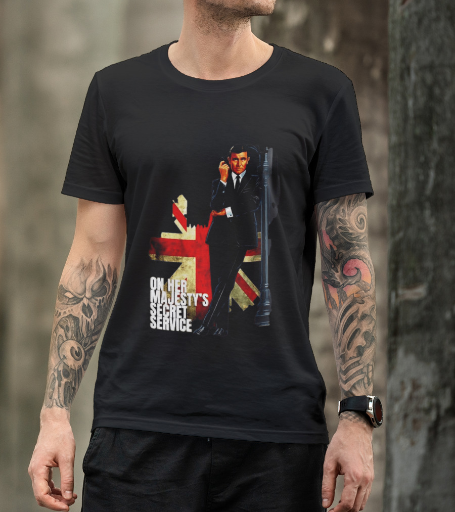 James Bond On Her Majesty's Secret Service British Flag Spy T-Shirt