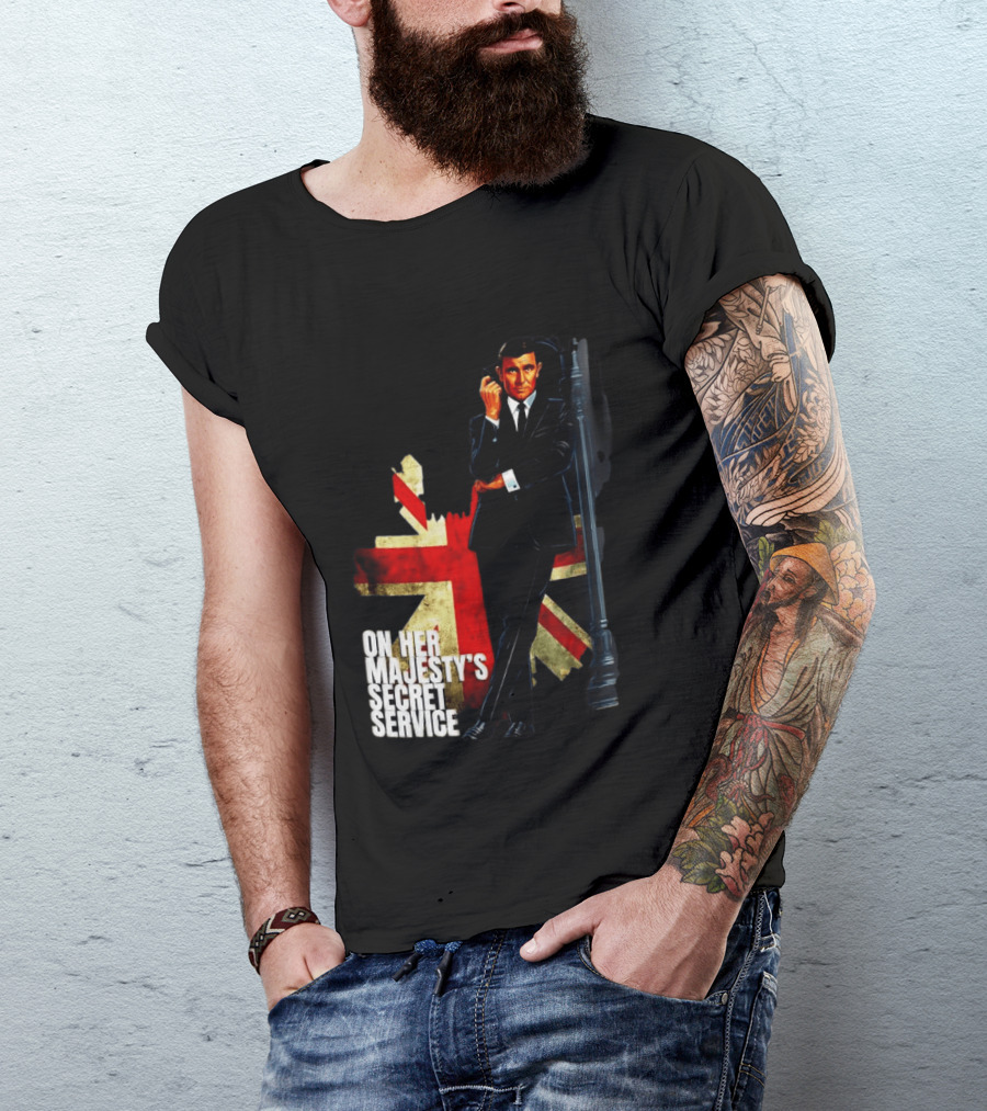 James Bond On Her Majesty's Secret Service British Flag Spy T-Shirt