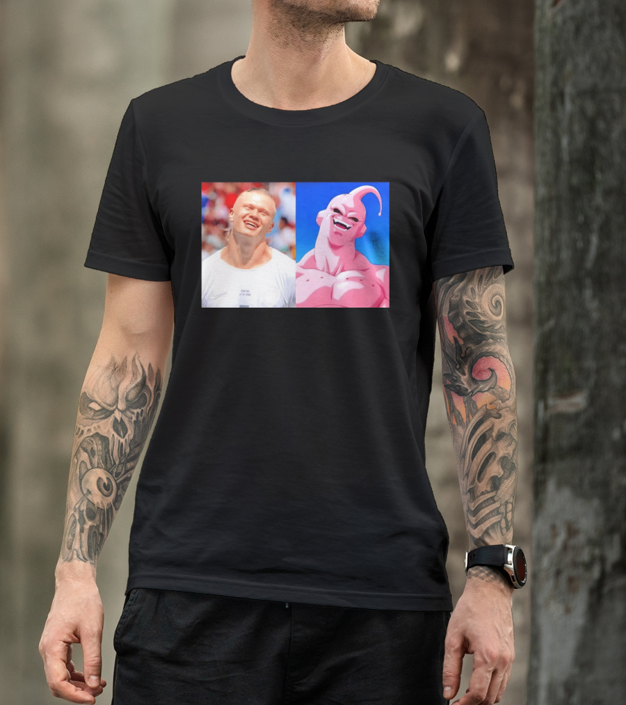 Erling Haaland Majin Buu Dragon Ball Z Comparison T-Shirt