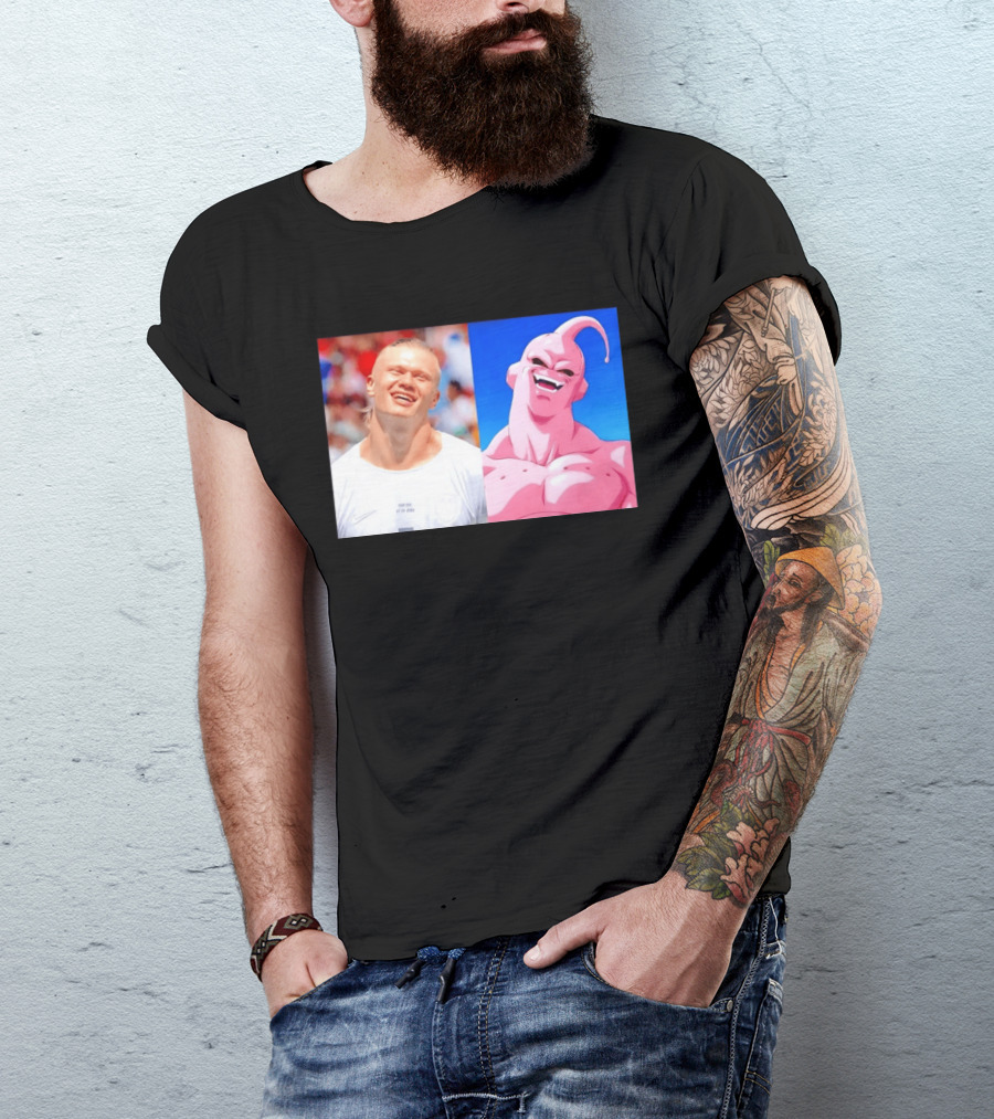 Erling Haaland Majin Buu Dragon Ball Z Comparison T-Shirt