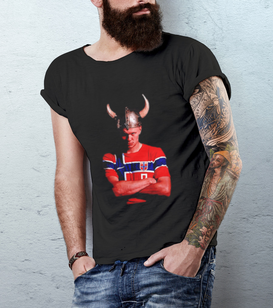 Erling Haaland Norway National Football Team Viking Helmet T-Shirt
