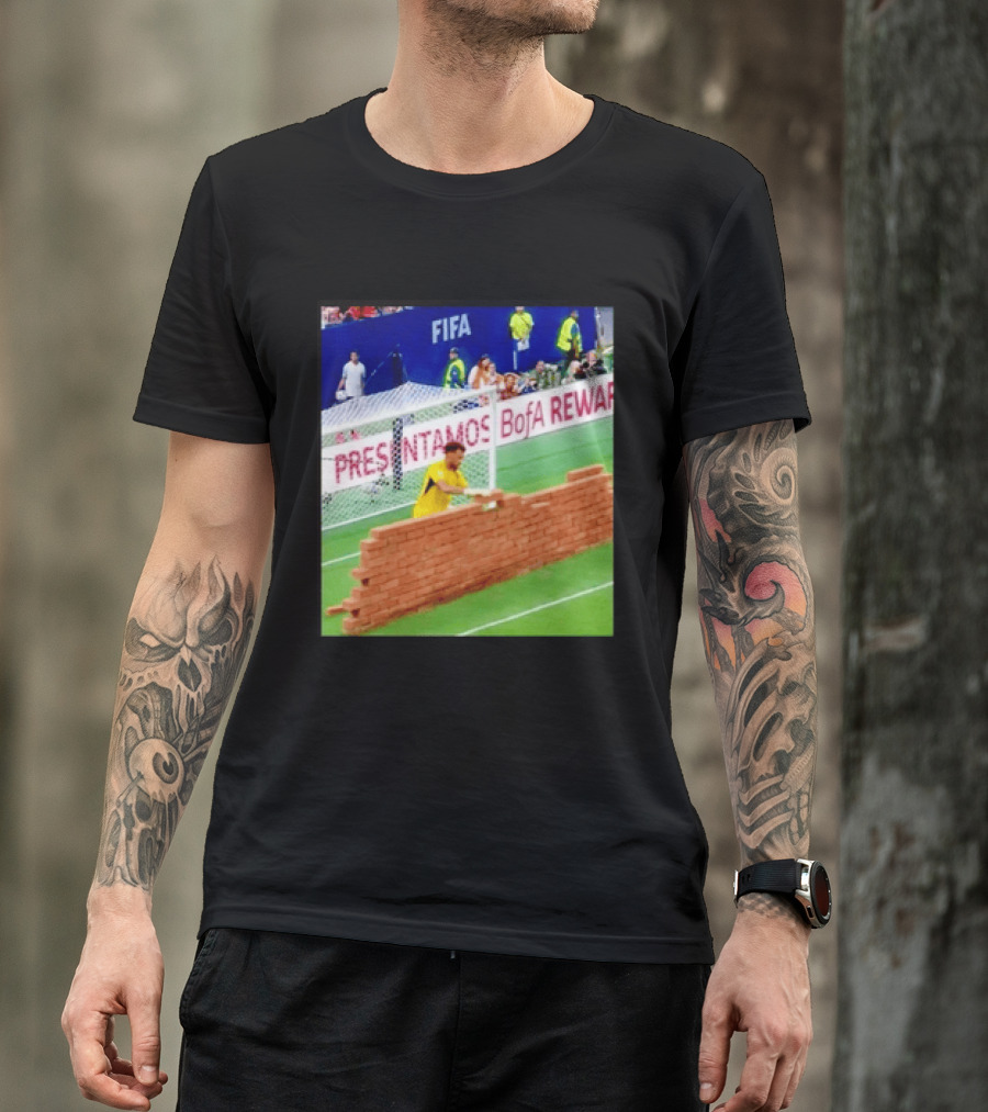 Vozinha Cape Verde FIFA Goalkeeper Meme Brick Wall Soccer Humor T-Shirt