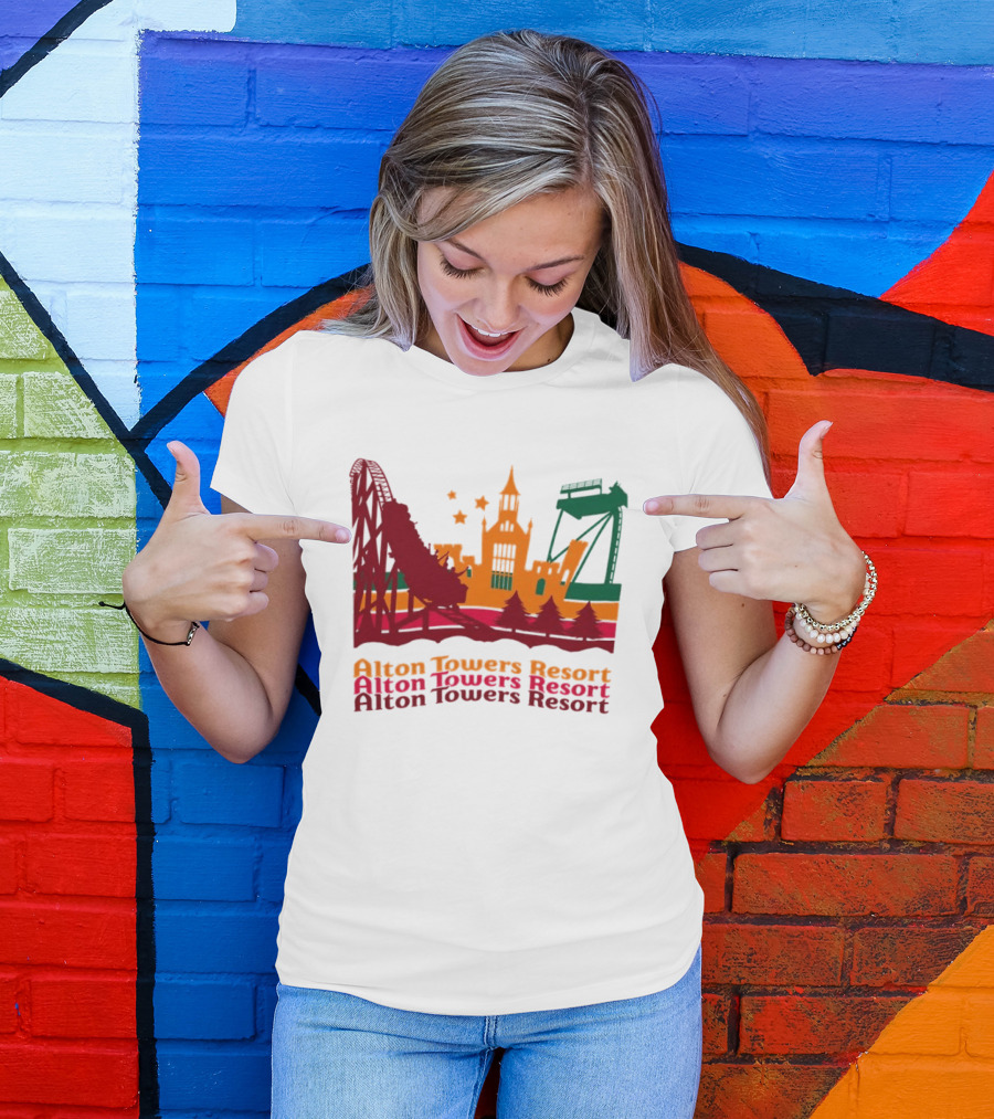 Alton Towers Resort Iconic Rides And Castle Attractions T-Shirt
