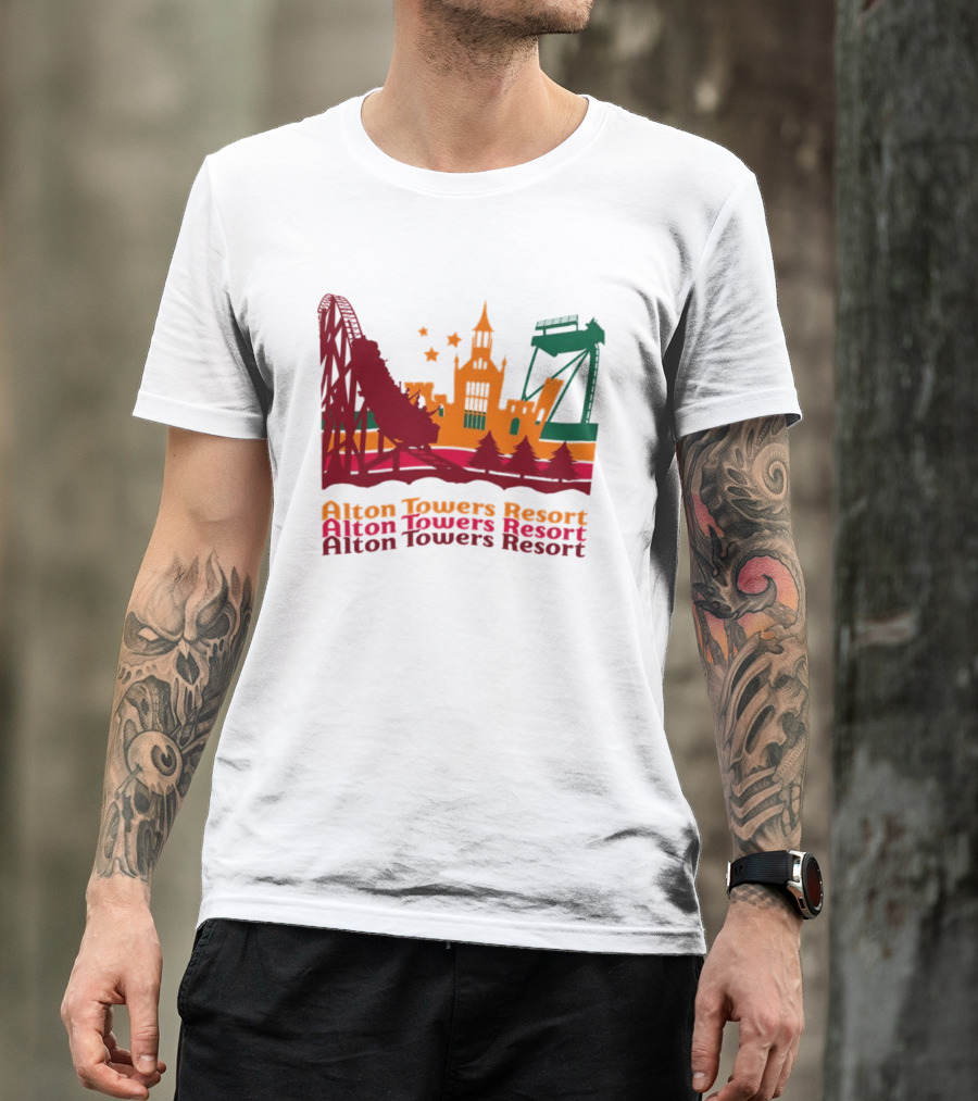 Alton Towers Resort Iconic Rides And Castle Attractions T-Shirt