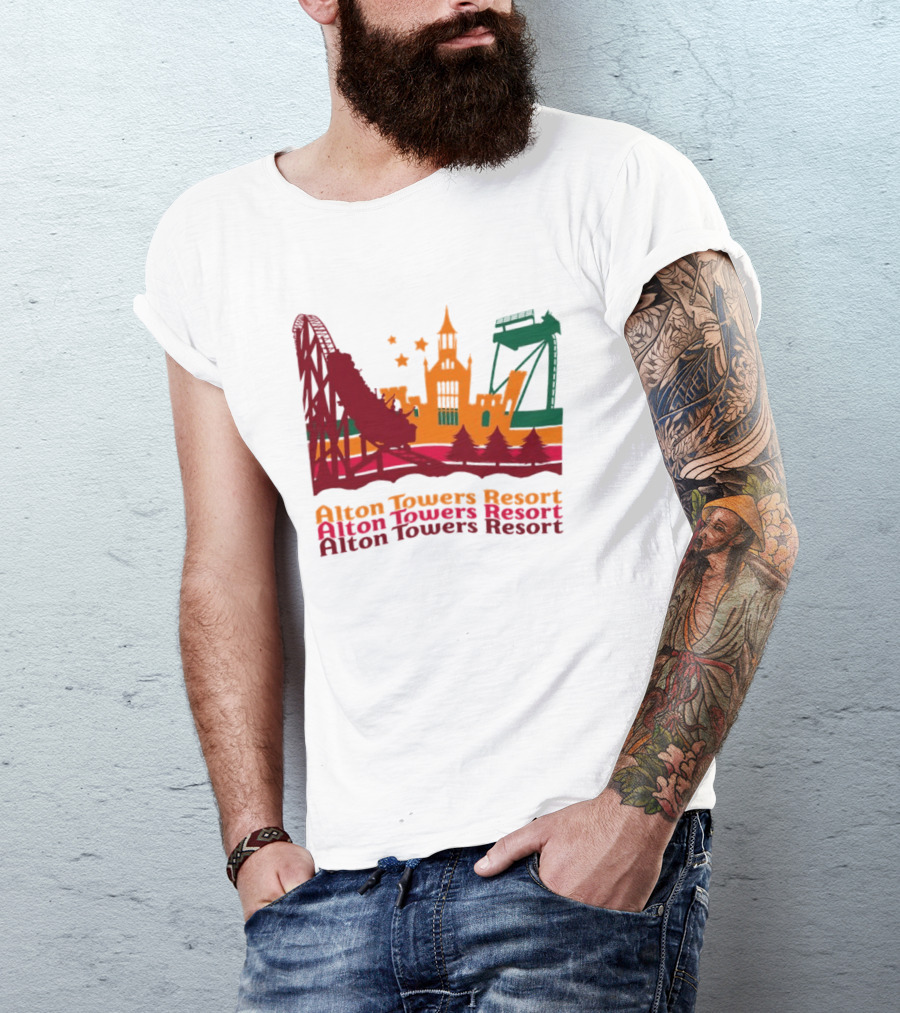 Alton Towers Resort Iconic Rides And Castle Attractions T-Shirt