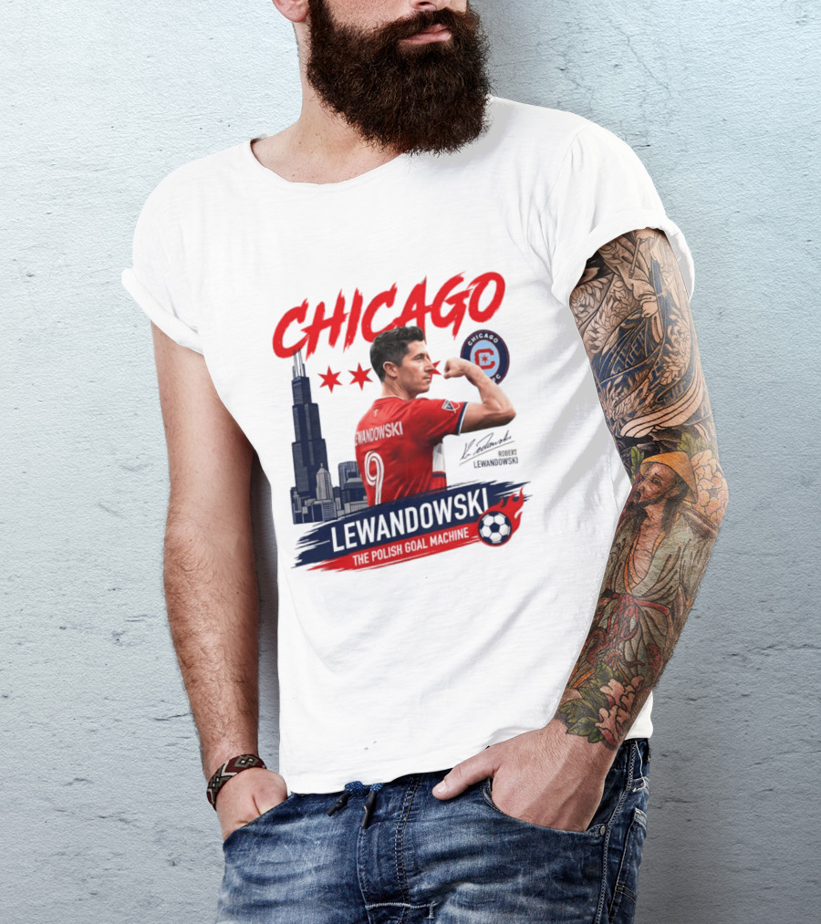 Chicago Fire FC Lewandowski The Polish Goal Machine T-Shirt