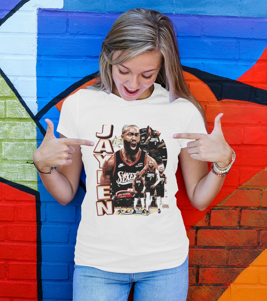 Jaylen Brown Nike 76ers Number 7 Bootleg Collage T-Shirt