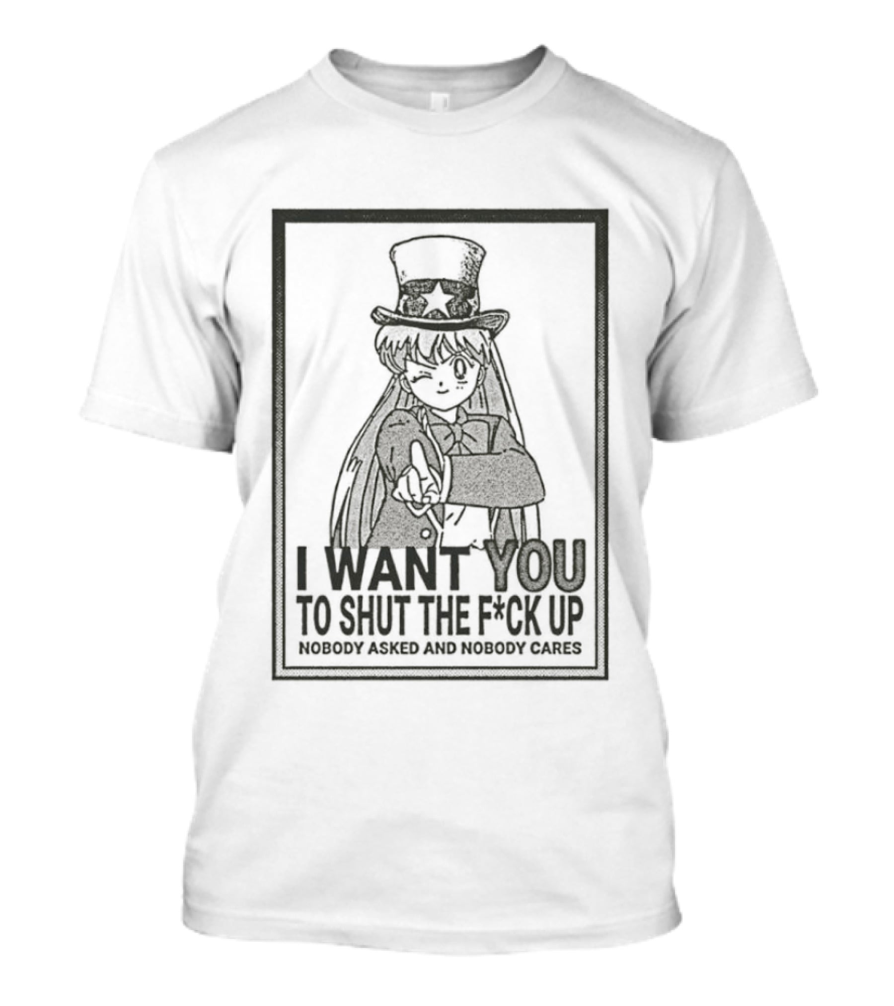 Minako Aino I Want You To Shut The F*** Up Sailor Moon Nobody Asked Nobody Cares T-Shirt