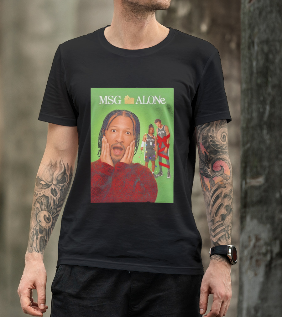 MSG ALONe Jalen Brunson Victor Wembanyama New York Knicks Home Alone NBA Basketball Spurs T-Shirt