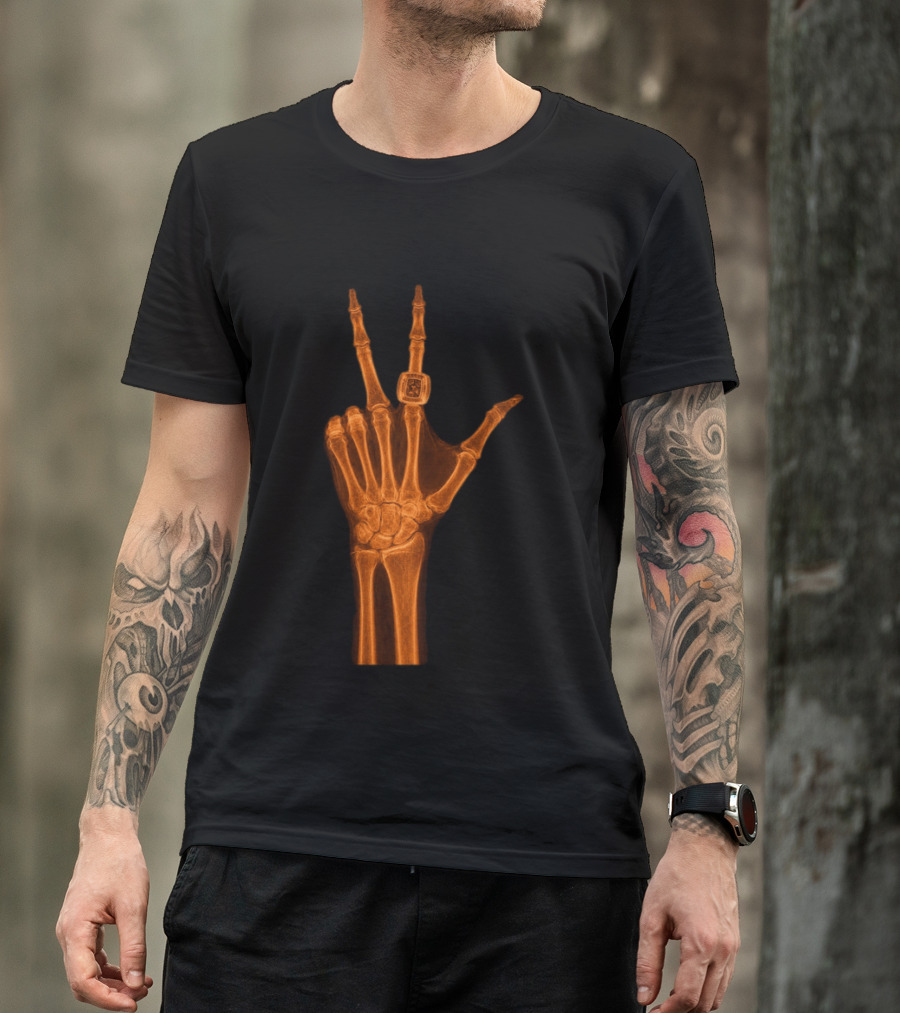Jalen Brunson X Ray Peace Gesture With Championship Ring T-Shirt