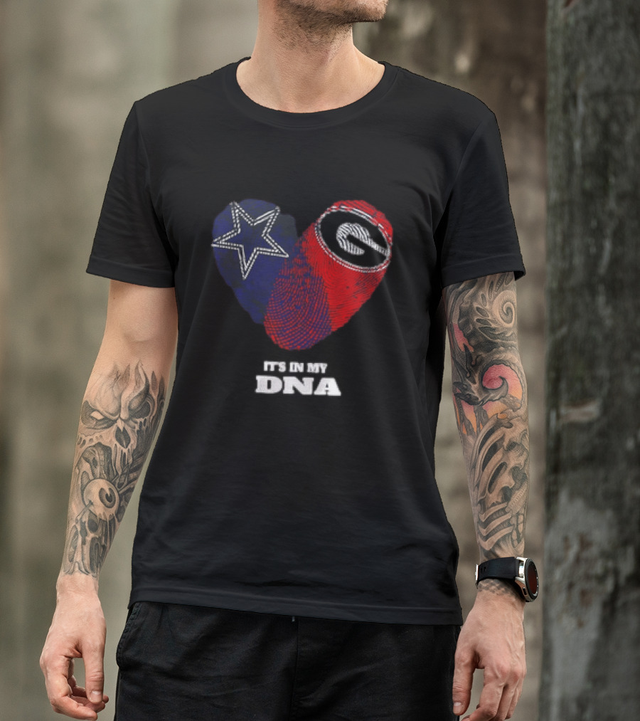 Dallas Cowboys Georgia Bulldogs Heart It's In My DNA T-Shirt