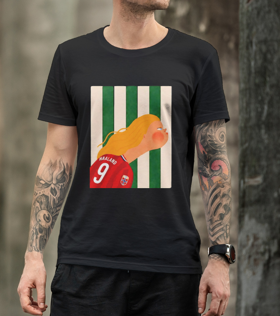 Erling Haaland No 9 Norway National Team Cartoon T-Shirt