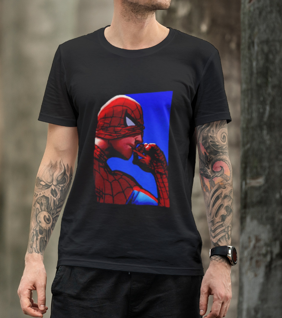Spider Man Smoking Reaction Meme Awkward Superhero T-Shirt