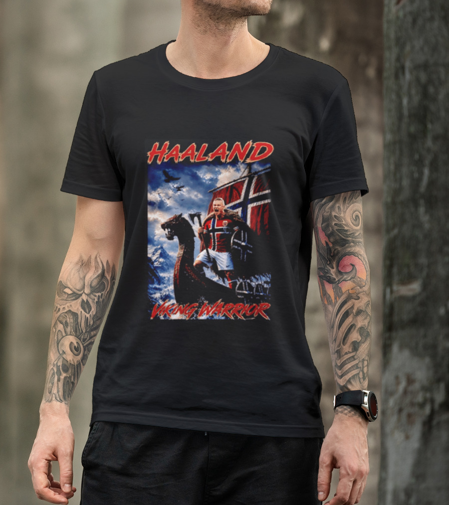 Haaland Viking Warrior Norway Football Nordic Pride T-Shirt