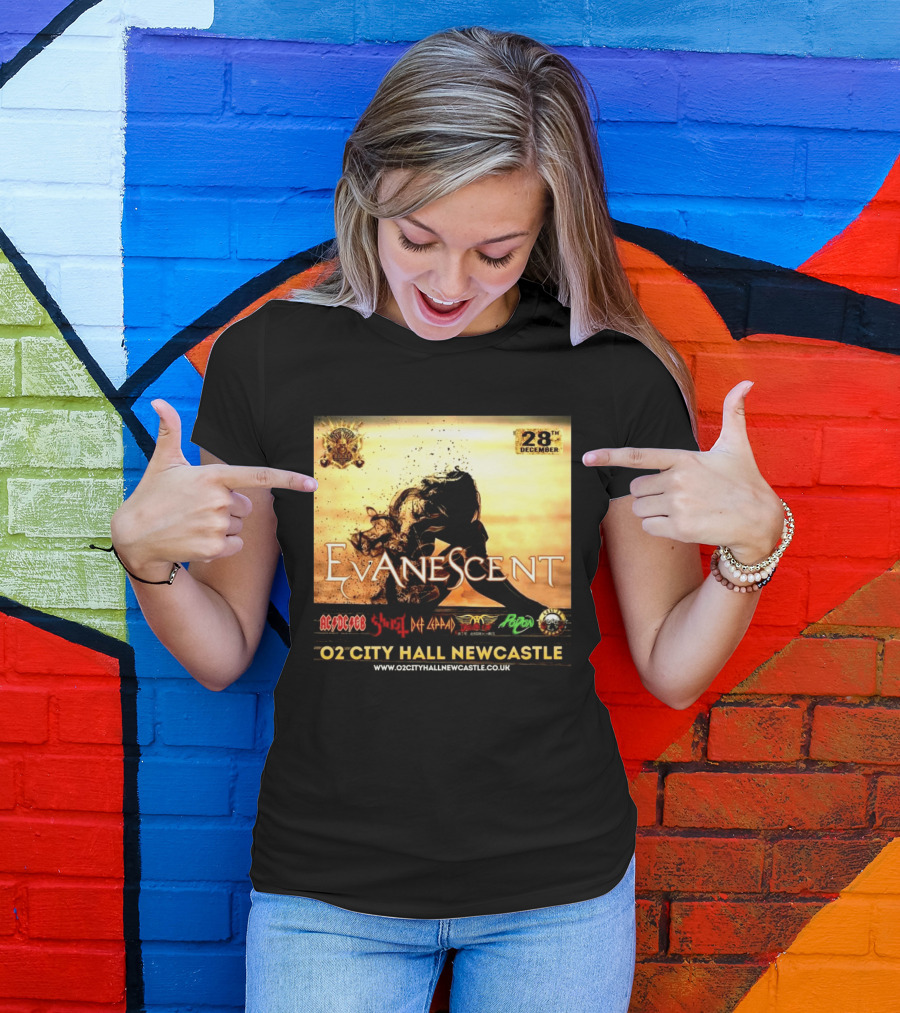 Evanescent Live At O2 City Hall Newcastle With AC/DC Ghost Def Leppard And Poison December 28th T-Shirt