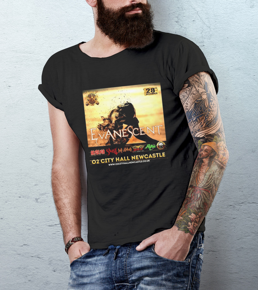 Evanescent Live At O2 City Hall Newcastle With AC/DC Ghost Def Leppard And Poison December 28th T-Shirt