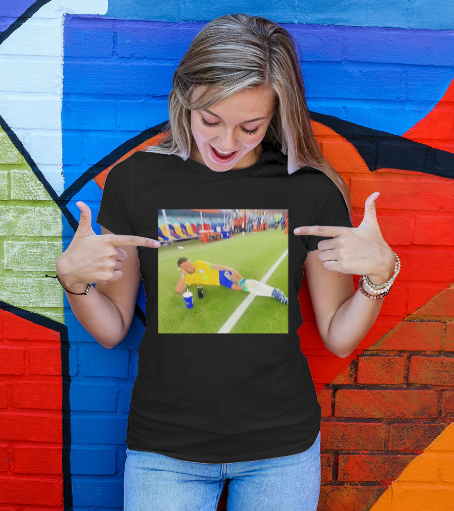 Neymar Jr Brazil Number 10 Relaxing Pitch Meme Iconic Soccer Moment T-Shirt