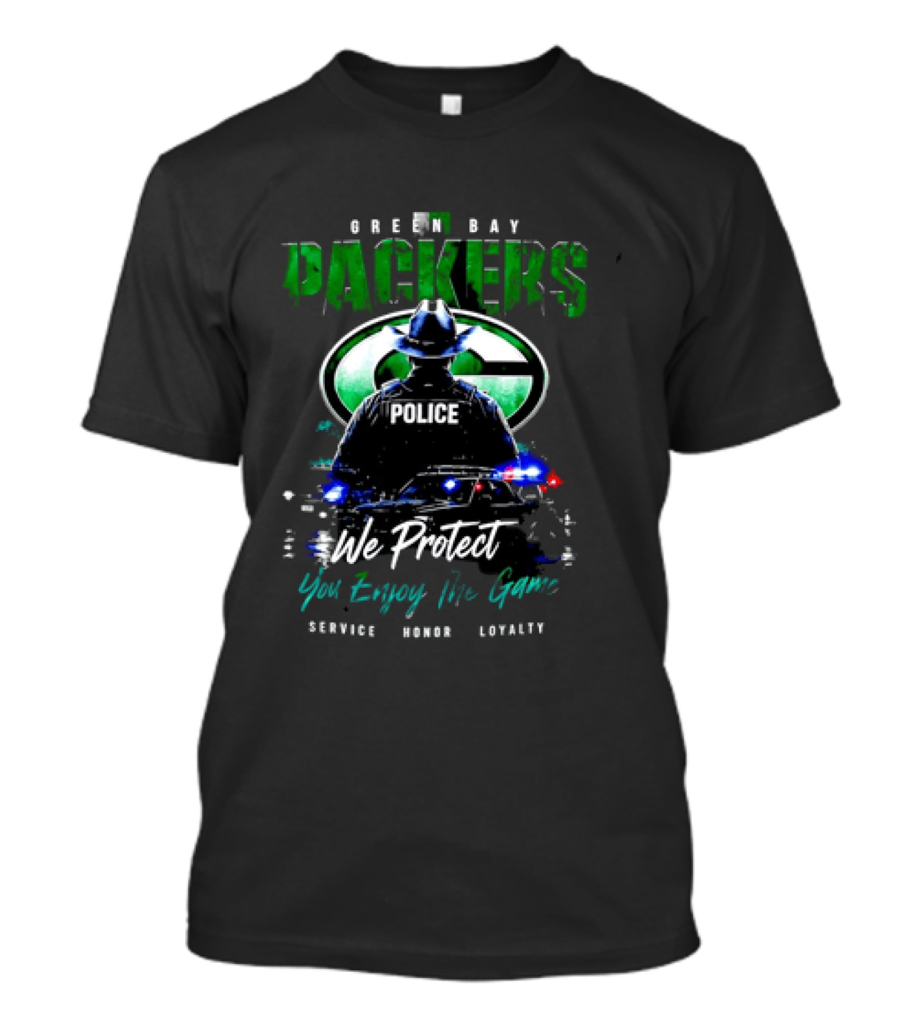 Green Bay Packers Police We Protect You Enjoy The Game Service Honor Loyalty T-Shirt