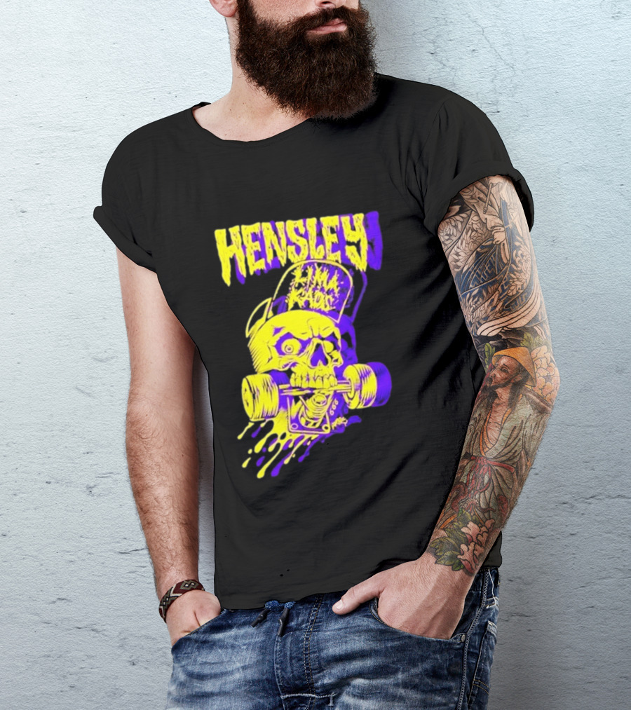 Hensley Lima Kaos Skull Skateboarding T-Shirt