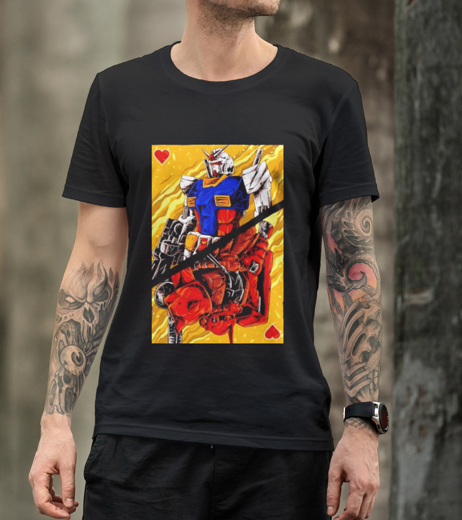 RX 78 2 Gundam Mobile Suit King Of Hearts Playing Card T-Shirt