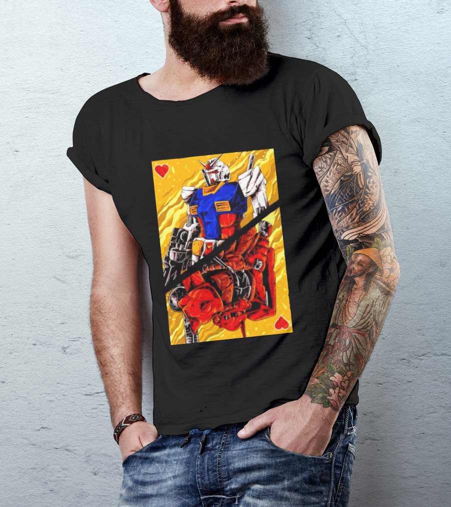 RX 78 2 Gundam Mobile Suit King Of Hearts Playing Card T-Shirt
