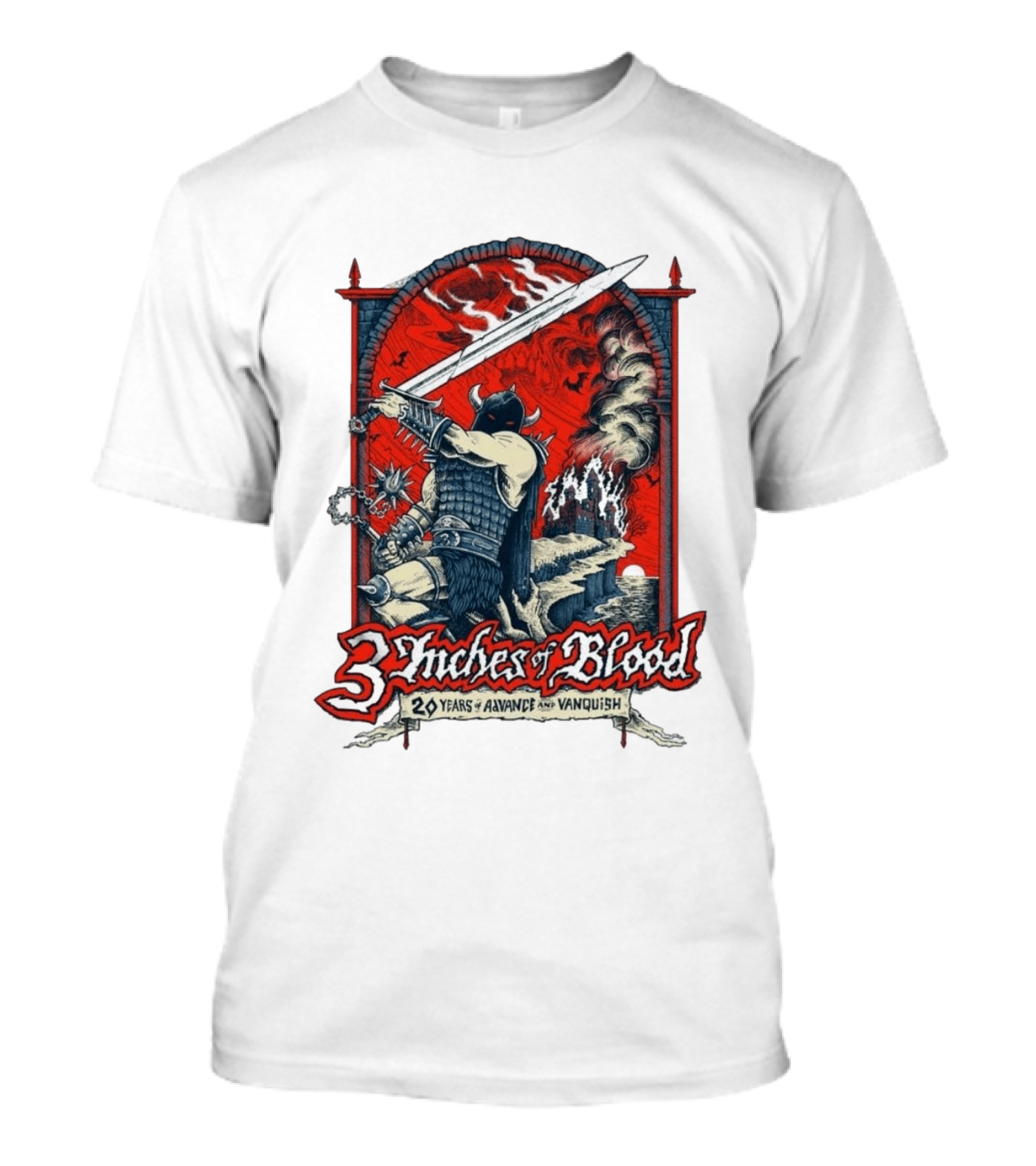 3 Inches Of Blood 20 Years Of Advance And Vanquish Alberta Nov 22 23 2026 T-Shirt