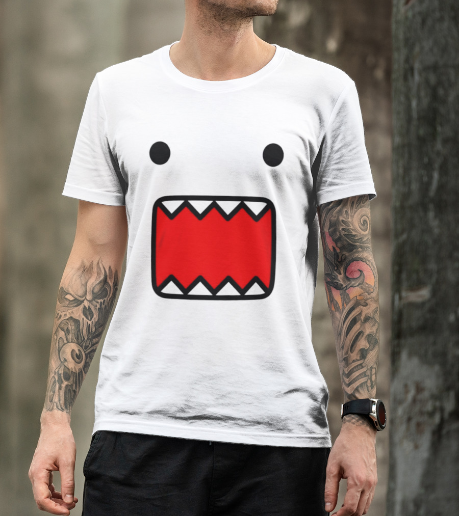 Domo Face Red And Pink Contrast T-Shirt
