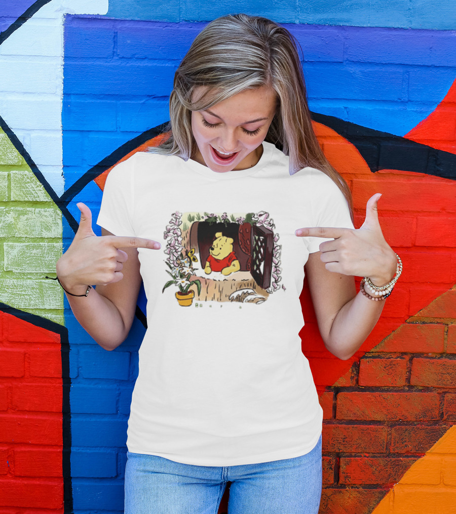 Winnie The Pooh Breathe It's A New Day Inspirational Morning Window Scene T-Shirt