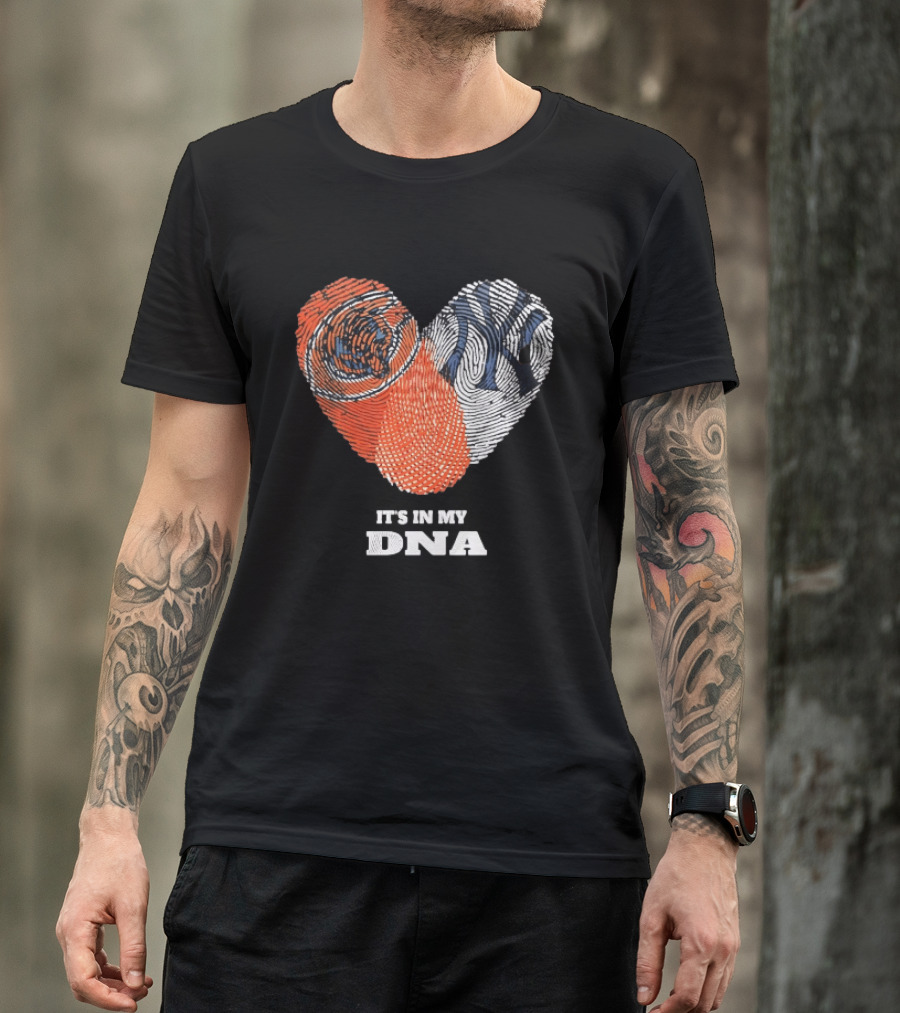 It's In My DNA New York Yankees Baseball Fingerprint Heart T-Shirt