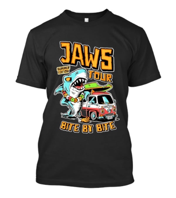 Jaws Tour Summer Edition Bite By Bite Surf Van Adventure T-Shirt